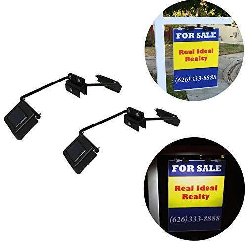Homebrite Solar Powered Dual Sided LED Lights for Real Estate Signs