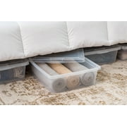 Mainstays 28 Qt. Underbed Plastic Storage Bins with Lids, Storage Containers, 4Pk