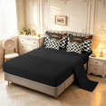 thumbnail image 3 of Manfei Vintage Grid 7 Pieces Full Size Bedding Sets,Modern Check Full Size Bed in a Bag,Black Blue Red,Black Reversible, 3 of 7