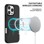 ShellTech Magnetic Phone Case for iPhone 15 Pro Max, Shockproof Dropproof Heavy Duty Protection Full Body Rugged Slim & Tough Durable Cover for Women Girls, Compatible with Magsafe,Black