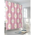 thumbnail image 3 of Retro Daisy Shower Curtain, White Floral Pink Backdrop Waterproof Shower Curtain Set with 12 Hooks Lightweight Washable Fabric Shower Curtains for Bathroom 60x72 Inches, 3 of 6