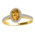 thumbnail image 3 of Mauli Jewels Engagement Rings for Women 1.75 Carat Diamond And Oval Shaped Citrine Ring Shared-Prong-Setting 10K Yellow Gold, 3 of 6