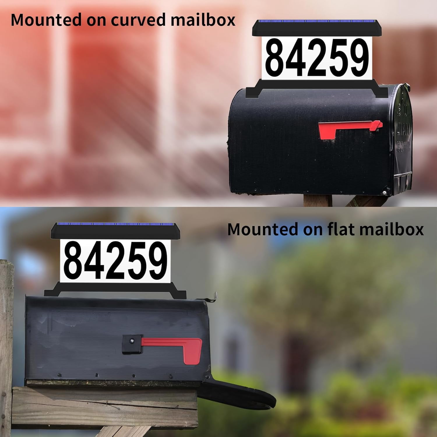 Solar Mailbox Numbers, Double sided Solar House Numbers for Outside, Waterproof RGBW Color Changing Remote Control, Lighted Modern Address Sign Solar Powered for Mailbox(solar rgbw)