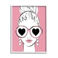 thumbnail image 4 of Stupell Industries Fashionable Woman Heart Sunglasses Pink Glam Drawing Graphic Art White Framed Art Print Wall Art, Design by Martina Pavlova, 4 of 5