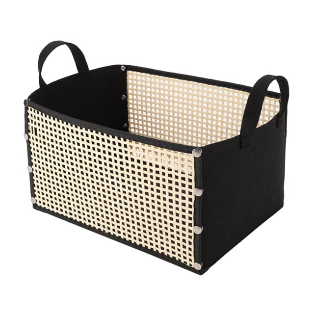 Visland Panier de Rangement en Bambou Tissé à la Main Grande Capacité Organisateur Design Pliable Polyvalent Panier à Linge avec Poignée