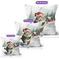 thumbnail image 4 of Hello Winter Maine Coon Frosty Morning Walk Welcome Snowy Christmas Pillow Cushion Double Sided Cat Lover Kitten Owner Gifts Throw Pillow - 02018, 4 of 4
