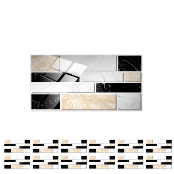 Ongmies 3D Stone Design Peel and Stick Wallpaper – Self-Adhesive Brick Wall Tiles for Home, Bathroom, and Kitchen Backsplashes, 12-Pack