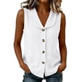 thumbnail image 2 of Noric Women's Sleeveless Button Down Blouse V Neck Solid Color Summer Casual Loose Fit Tank Tops, 2 of 9