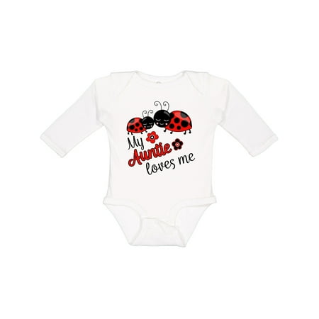 

Inktastic My Auntie Loves Me with Cute Lady Bugs Gift Baby Boy or Baby Girl Long Sleeve Bodysuit