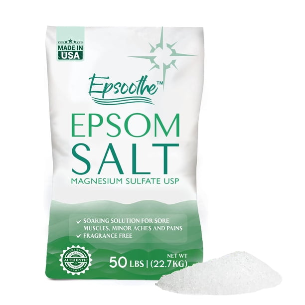 Sal de baño LA SALT CO, sulfato de magnesio Epsom USP, bolsa de 22,68 kg