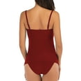 thumbnail image 5 of WREESH Womens Two Piece Swimsuit Tummy Control Tankini Swimsuit New Fashion Swimwear Casual Bikini Set Swimsuit Beach Bathing Suit Wine, 5 of 5