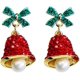thumbnail image 1 of Pendientes de campana shaofei de cristal rojo con forma de sombrero navideño y árbol de Navidad de Papá Noel, 1 of 5