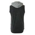 thumbnail image 2 of ZIMEGO Men's Color Block Sleeveless Workout Hoodie Pullover Kangaroo Pocket Hiphop Hipster Thin Shirts, 2 of 4