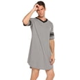 thumbnail image 2 of Ekouaer Mens Sleepshirt V Neck Short Sleeve Nightgown Comfy Soft Loose Pajama Shirts, 2 of 6