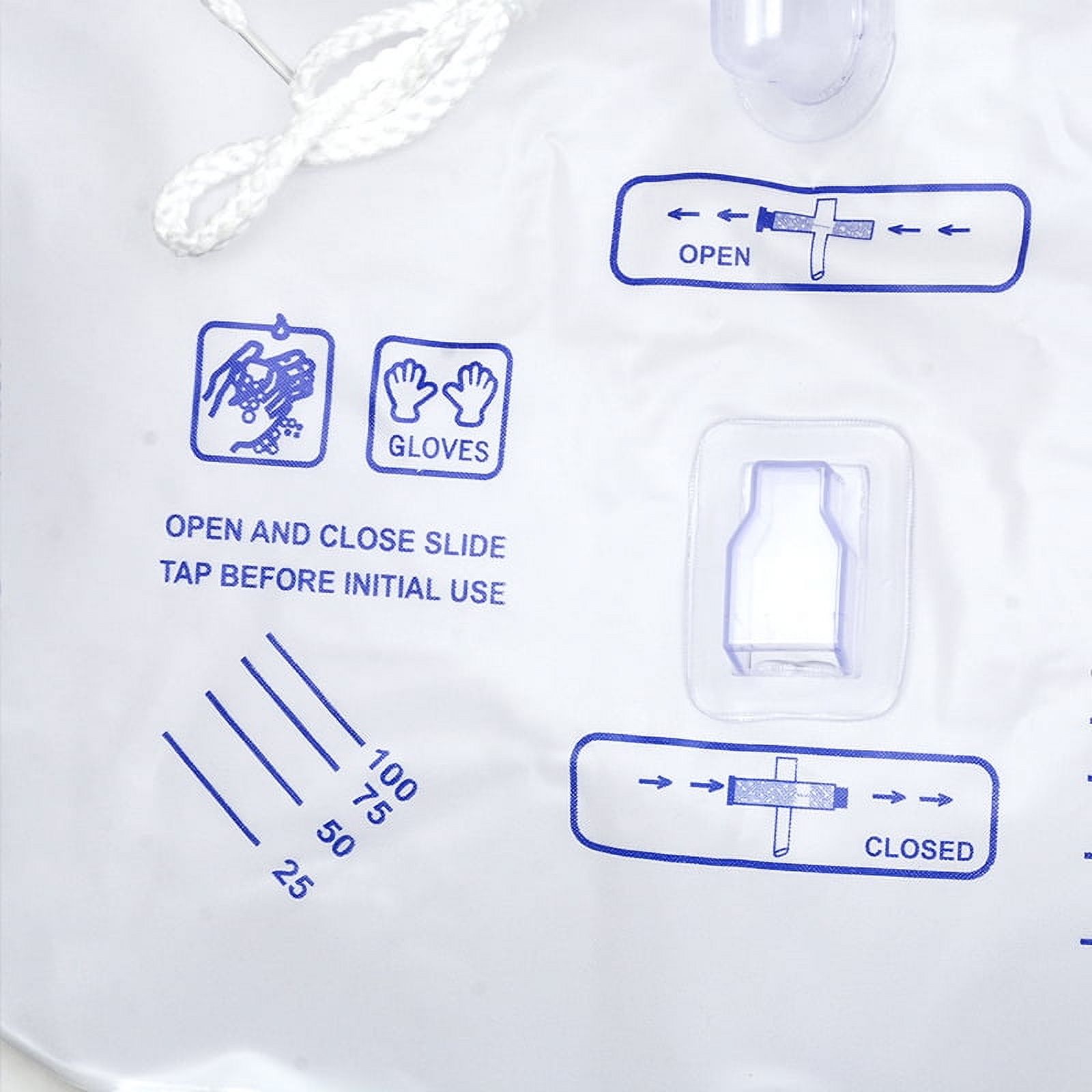 5Pcs Urine Drainage Bags, 2000ml Capacity Leg Bag Urine Collection Bag with Tubing, Anti-Reflux Valve
