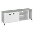 thumbnail image 2 of Monarch Specialties 60 in. L Tv Stand 2 Doors, 3 Shelves Faux Concrete Reclaimed Wood-Look, 2 of 5