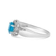 thumbnail image 4 of 10k White Gold Oval Blue Topaz And Diamond Ring, 4 of 6