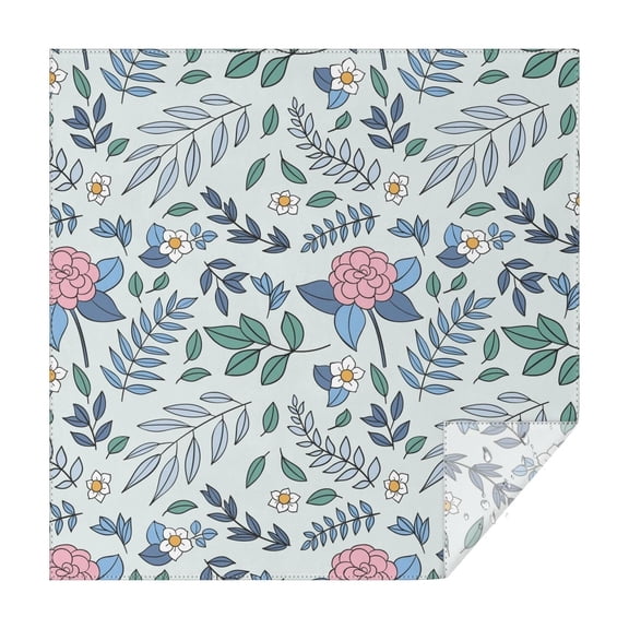 Floral Square Tablecloth 42x42in(107x107cm) – Waterproof Polyester Printed Table Cover, Wrinkle Resistant & Washable for Kitchen Dining Picnic Party Decor, Thanksgiving,Christmas, Spring,Flower