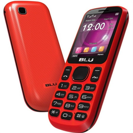 BLU Jenny T172 16 MB Feature Phone, 1.8" LCD160 x 128, 2G, Black, Red