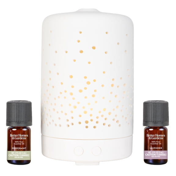 Better Homes & Gardens Confetti Cool Mist Ultrasonic Aroma Diffuser Set Vanilla 3-Piece 100 ml