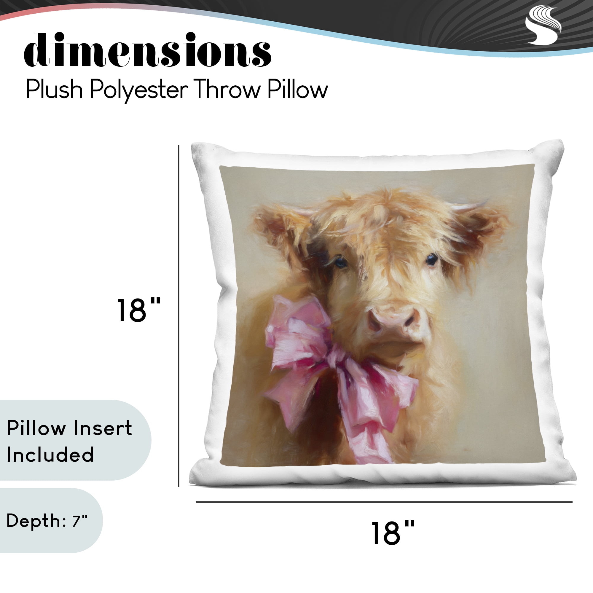 Stupell Industries Little Highland Sweetheart Decorative Printed Throw Pillow, design by Tina LeCour