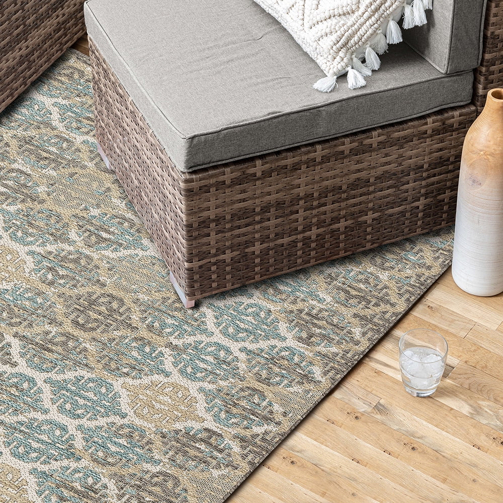 Mohawk Home Ronda Outdoor Area Rug, Light Grey, 4' x 5' 6"