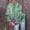 Green, variant on Long Sleeve Shirts For Women 3/4 Sleeve V Neck Summer Printed Loose Fit Bubble Wrinkles Casual T Shirt Red S-3Xl