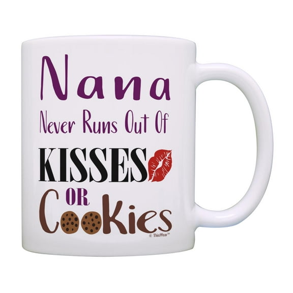 ThisWear Nana Gifts from Grandkids Nana Never Runs Out of Cookies Nana Coffee Mug Coffee Mug