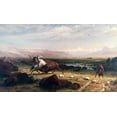 thumbnail image 2 of Bierstadt, Albert 18x12 Black Ornate Wood Framed with Double Matting Museum Art Print Titled - Last of the Buffalo, 2 of 4