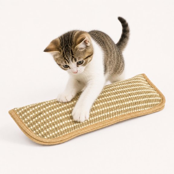 Catnip Infused Sisal Cat Scratcher, Durable Curved Scratch Pad for Cats, Ideal for Scratching, Napping & Chewing, Protect Your Sofa & Carpets