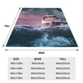 thumbnail image 3 of Pofeuu Boat Lighthouse Storm Waves Print Ultra-Soft Micro Fleece Blanket,for Bed Or Sofa,All Season Throw Blankets Flannel Blanket-80"x60", 3 of 7