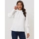 thumbnail image 3 of Blusa de Manga Larga con Cuello de Volantes para Mujer blanco S, 3 of 5