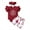 Wine Red, variant on IBTOM CASTLE Newborn Baby Girls Coming Home Outfit Ruffle Romper Short Pants Headband Summer Clothes Set, 3-Piece 3-6 Months White