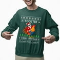 thumbnail image 2 of Christmas Sweatshirt, Funny Ugly Christmas Sweater, Rooster Christmas Sweater, Funny Santa Claus Xmas Sweatshirt, 2 of 5