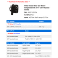 thumbnail image 2 of HVAC Blower Motor and Wheel - Compatible with 2011 - 2019 Hyundai Sonata 2012 2013 2014 2015 2016 2017 2018, 2 of 2
