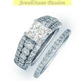 thumbnail image 2 of Tantalizing Diamond Bridal Set 2 Carat Princess Cut Diamond on 10k Gold, 2 of 3