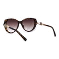 thumbnail image 2 of Lunettes de Soleil Mode pour Femmes à Charnière Pétale de Fleur en Perles, Designer, Écaille Brun, 2 of 4