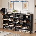 thumbnail image 2 of EDTara Armoire à Chaussures Mince, Organisateur Cannelé à 4 Tiroirs Rabattables avec Compartiments et Pieds Réglables, Rangement Caché pour Entrée, Couloir Ou Salon, 2 of 7