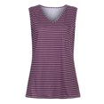 thumbnail image 3 of Pompotops Mode Femmes Casual Ample Imprimé V-Cou Sans Manches T-Shirt Blouse Rayée, 3 of 8