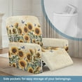 thumbnail image 3 of Xixirimido Retro Sunflower Butterfly Pattern Recliner Chair Covers 4 Pieces, Stretch Lazy Boy Recliner Cover, Recliner Sofa Slipcover with Pockets, Furniture Protector for Living Room, Pets, Kids, 3 of 8