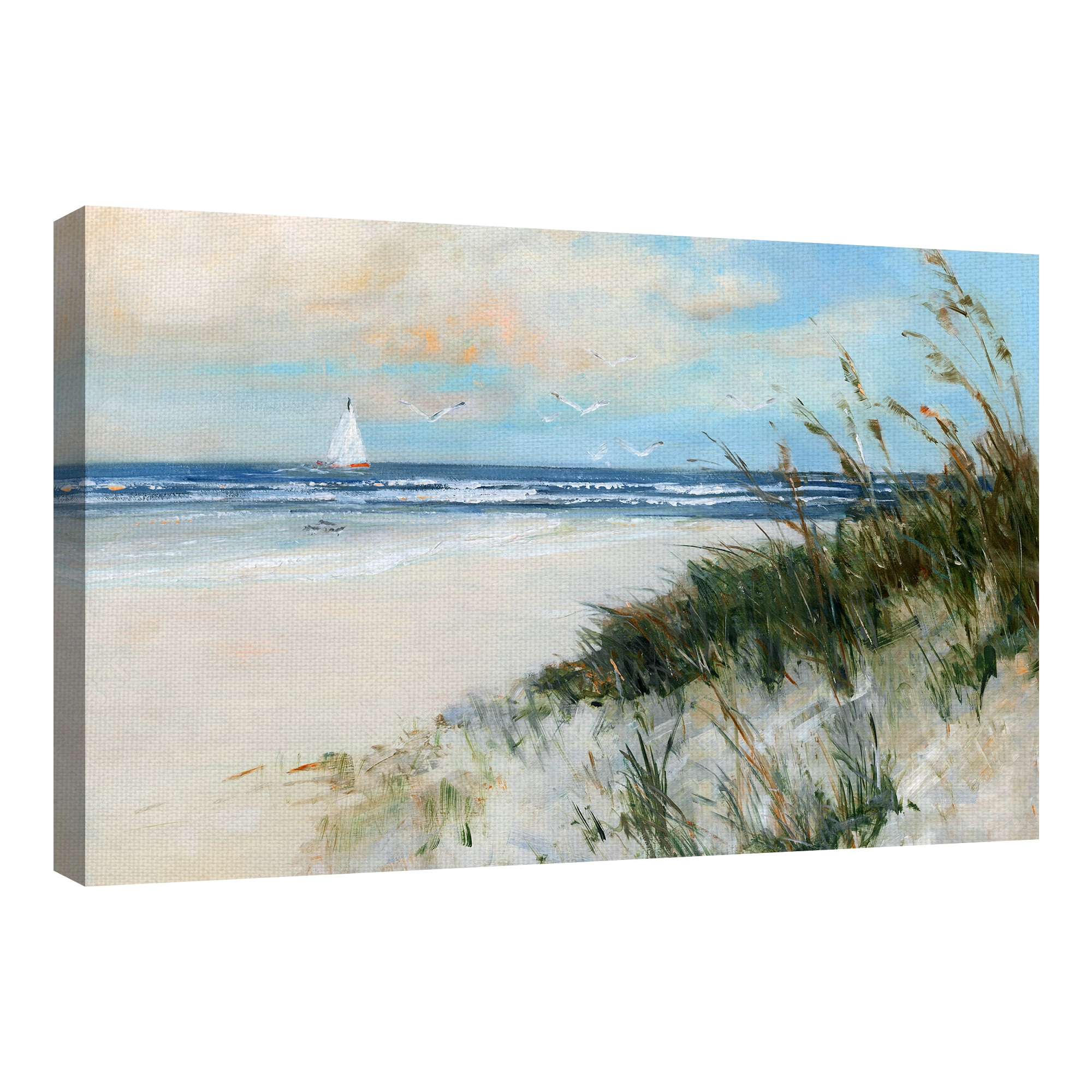 Fine Art Canvas Oak Island Sunrise Beach Sail by Sally Swatland Canvas Art Print