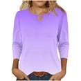thumbnail image 2 of Posijego 3/4 Sleeve Tunic Tops for Women Keyhole Casual Dressy Blouses Business Office Loose Basic Tee Shirt for Women, 2 of 6