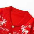 thumbnail image 4 of SGMVNU Boys Girls Christmas Sweater Cardigan Xmas Tree Pattern Knit Sweaters Long Sleeve Button Fall Winter Toddler Kids Knitwear(y1202_1-Blue, Size 6.5-7 Years), 4 of 5