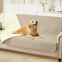 Smiry Waterproof Dog Couch Covers, Washable Dog Blankets For Sofa & Bed, Reversible Furniture Protector For Pets (52x82 Inch, Taupe/Beige)