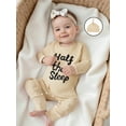 thumbnail image 5 of BemeyourBBs Newborn Twins Matching Outfits for Baby Boy Girl Twice The Love Half The Sleep Romper Long Sleeve Jumpsuit Hat 2Piece Come Home Outfit Spring Fall Winter Clothes Set, 5 of 9