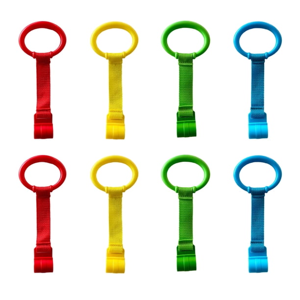 Anillo de dominadas para bebés, ayudante para caminar para niños pequeños, herramienta para practicar ejercicios, anillos para levantarse, anillo colgante para corralito de cuna para bebés