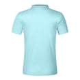 thumbnail image 2 of Striped Casual Shirt V Neck Button Business Versatile T-Shirt Top - Polyester Material, Stitching Design, Perfect for Everyday Life, 2 of 6