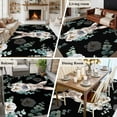 thumbnail image 6 of Easter Bunny Area Rugs 5x8ft Watercolor Floral Eucalyptus Leaves Rabbit Black Floor Rug Non Slip Low Pile Ultra Soft Carpet for Entryway Indoor Bedroom Dining Room Under Table, 6 of 9