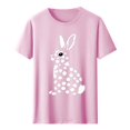 thumbnail image 3 of Tops de Cuello Alto para las Mujeres Amante Impreso Camiseta Cuello Redondo Manga Corta, Poliéster Spandex, 3 of 7