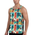 thumbnail image 2 of Xecao Colorful Hawaii Palms Men's Tank Top Workout Quick Dry Sleeveless Gym Jogging Muscle Shirts Summer Swim Beach Tops, 2 of 9